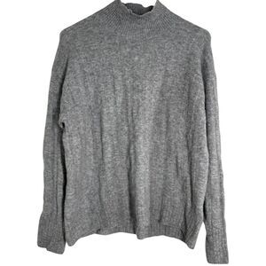 J Crew Gray Sweater Womens Sz M Wool Alpaca Blend Basic Turtle Neck Soft